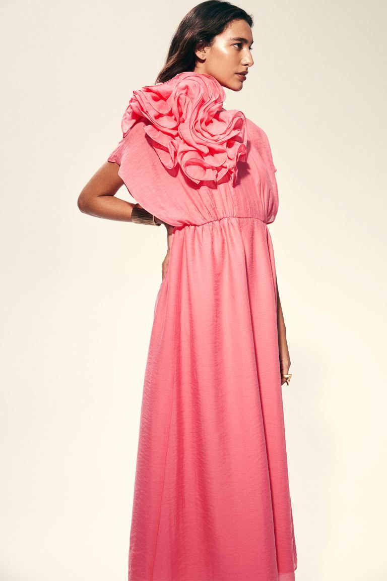 Appliquéd maxi dress - Pink - Ladies | H&M GB | H&M (UK, MY, IN, SG, PH, TW, HK)