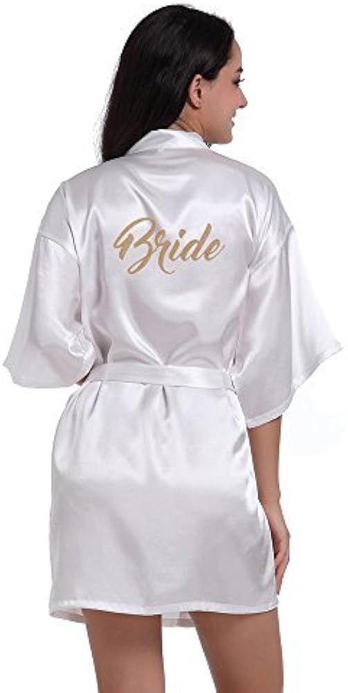 Satin Kimono Wedding Party Getting Ready Robe Bride Robe Bridal Kimono Bridesmaid Proposal Gifts | Amazon (US)