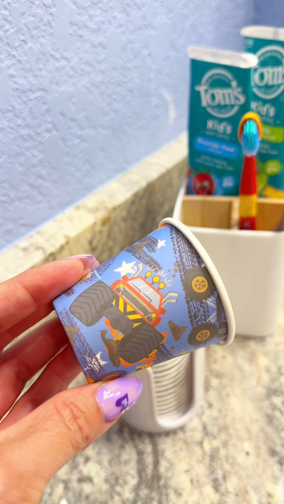 If your kiddo loves monster trucks (like mine), these little cups are a must at teeth brushing time 🦷 

My 4 year old was so excited when I showed him the new rinse cups I got for him and was ready to brush his teeth right then and there!

Follow me for more✨

oral hygiene • kids toothbrush • kids toothpaste • brush caddy • mini cups • small cups • home organizing • home organization • bathroom organizing • bathroom organization • kids bathroom • kids nighttime routine • kids morning routine

#LTKHome #LTKKids #LTKmomlife