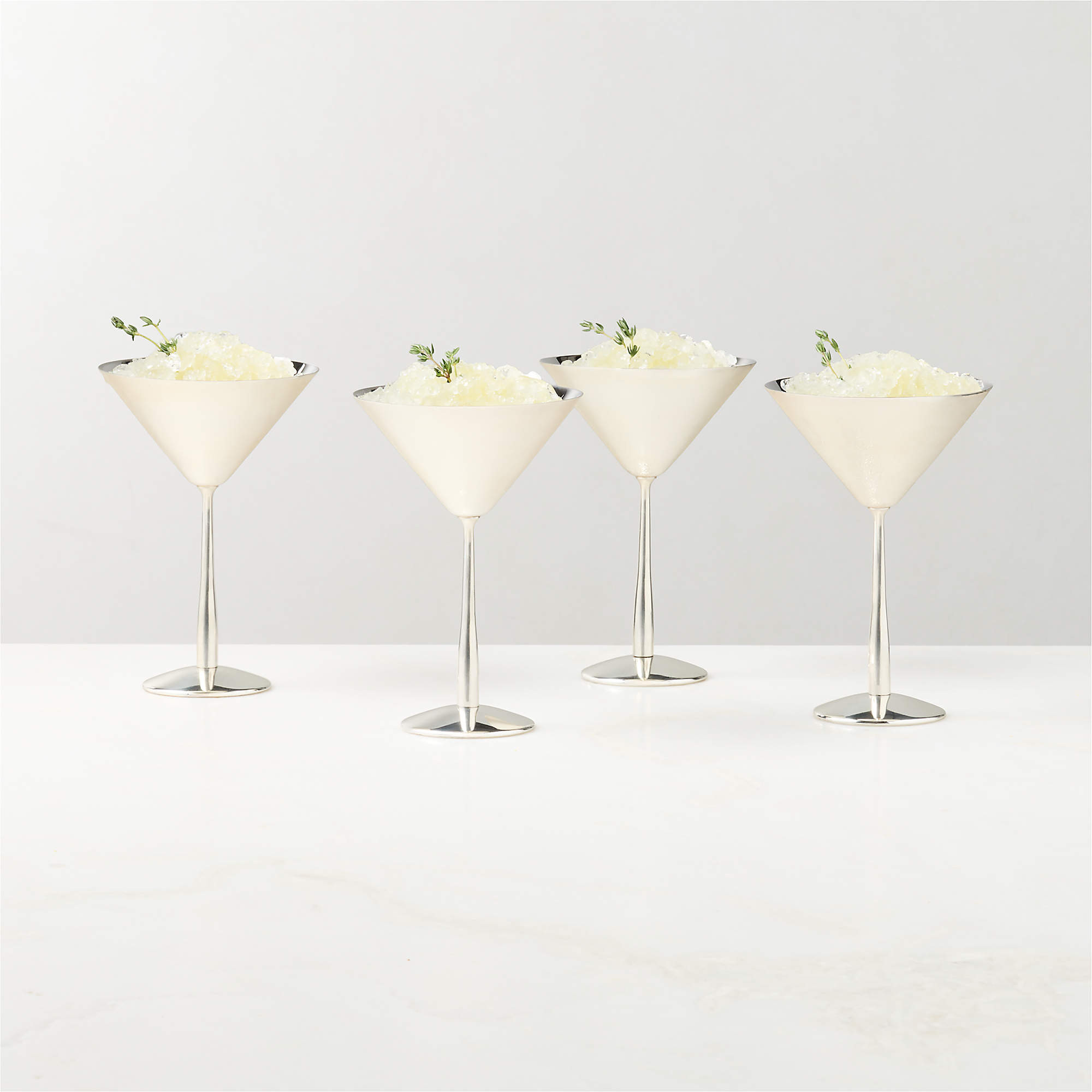 Emporia Stainless Steel Martini Glasses Set of 4 + Reviews | CB2 | CB2