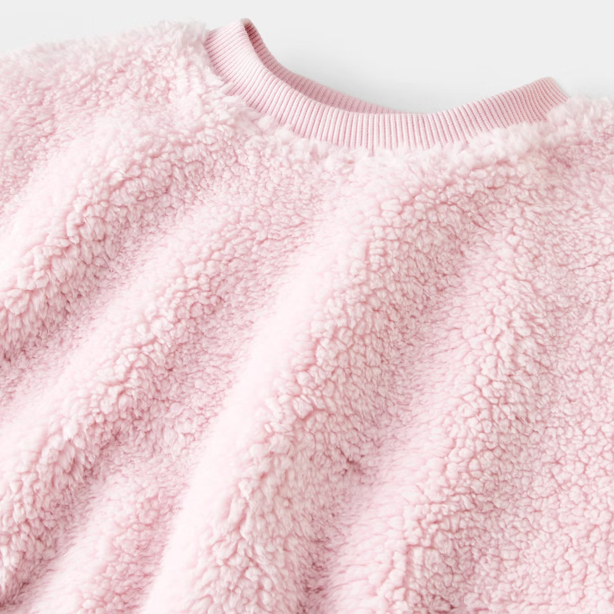 Baby Girls' 2pc Faux Shearling Sweatshirt and Jogger Pants Set - Cat & Jack™ Pink | Target