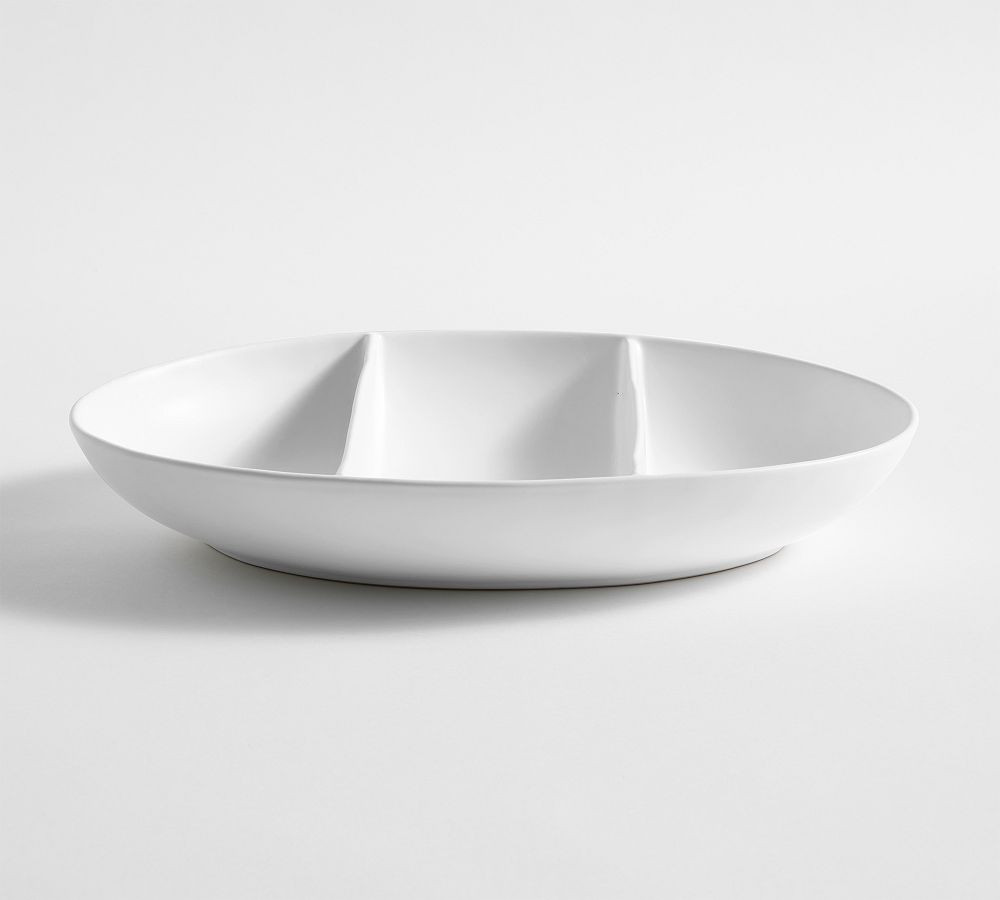 Mason Stoneware Triple Divided Serving Platter | Pottery Barn (US)