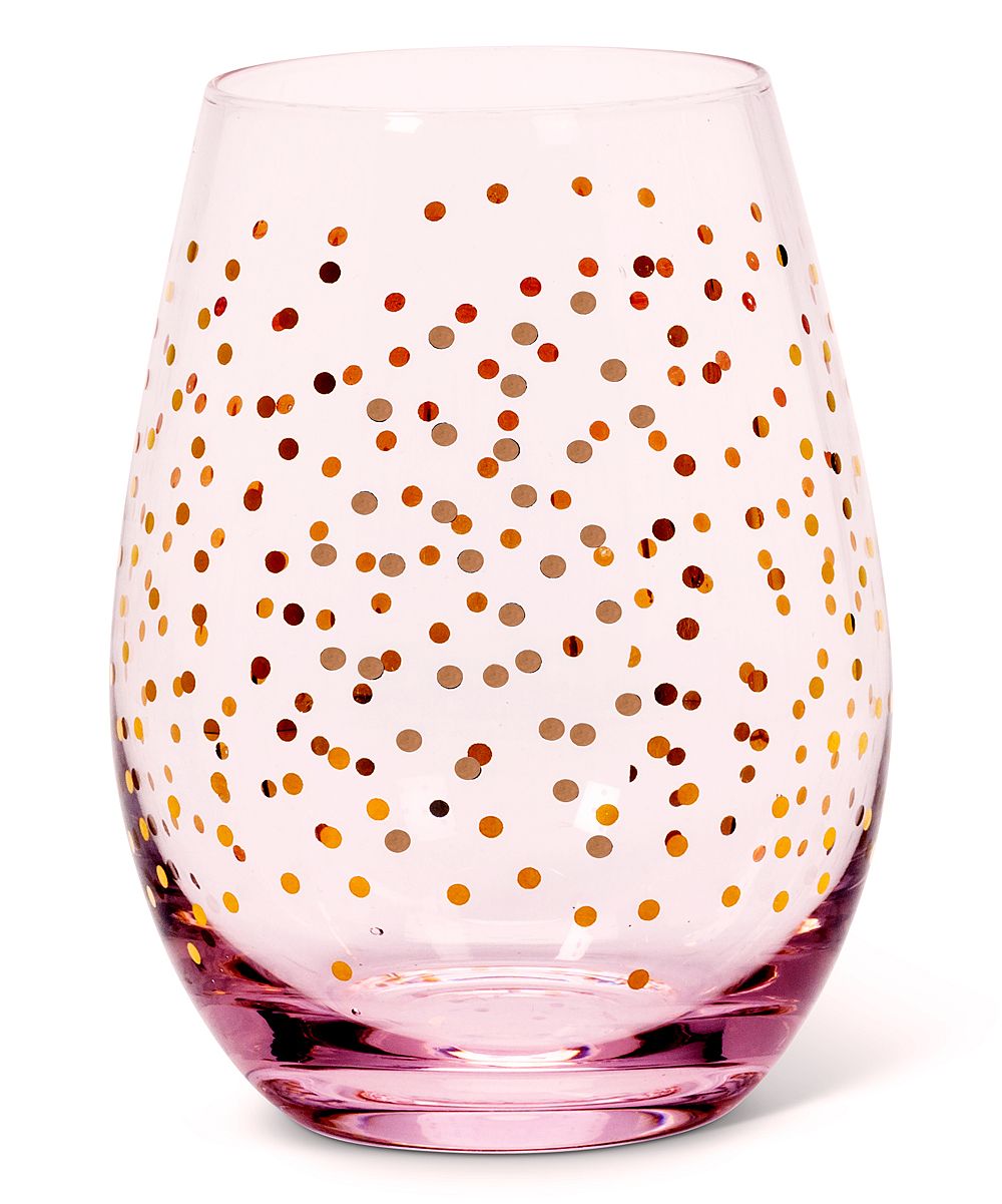 Abbott Wine Glasses - Pink Dot 18-Oz. Stemless Goblet | Zulily