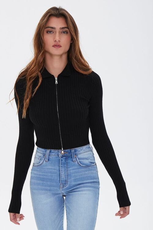 Zip-Front Cropped Sweater | Forever 21 (US)
