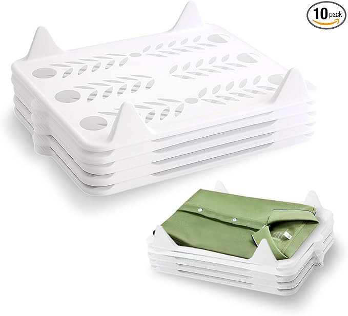 Tshirt Organizer, 10 PCS Stackable Clothing Organizer for Closet Storage Pants Shorts (14.5"Lx11.... | Amazon (US)