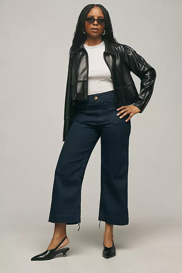 The Colette Crop High-Rise Wide-Leg Jeans by Maeve | Anthropologie (US)