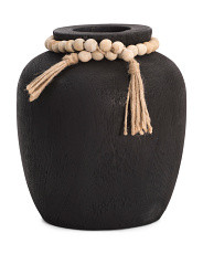 Wooden Vase With Beaded Garland | TJ Maxx
