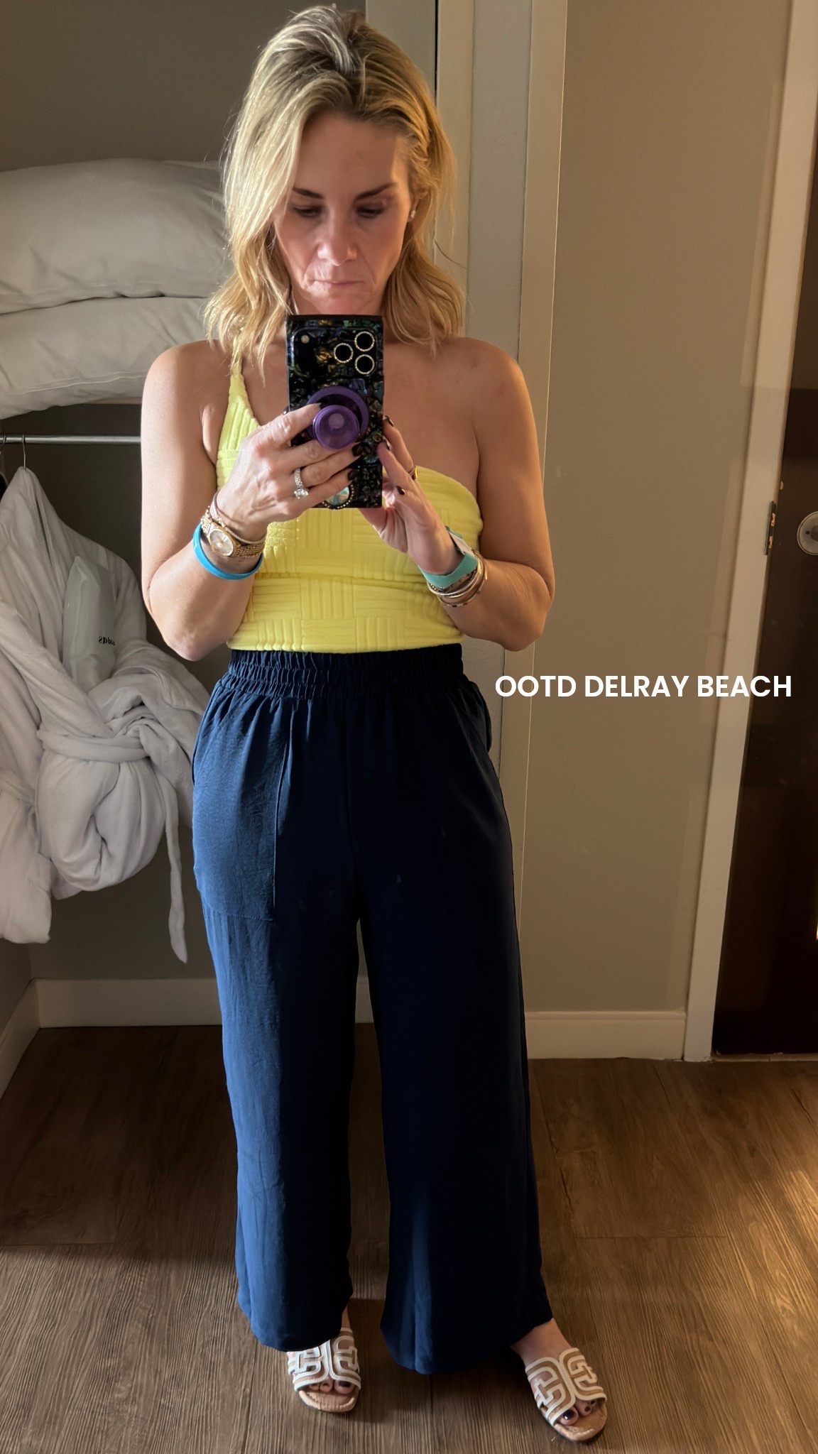 Today’s Delray Beach OOTD ☀️
Amazon pants that feel like pajamas but look put together
Swimsuit from Beach Riot 
Slides from Sam Edelman

Linked everything on LTK 🤍

@beachriot @amazonfindsandfashion 