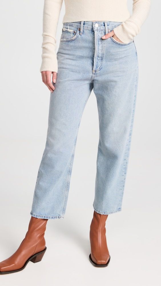 AGOLDE 90s Crop Mid Rise Straight Jeans | Shopbop | Shopbop