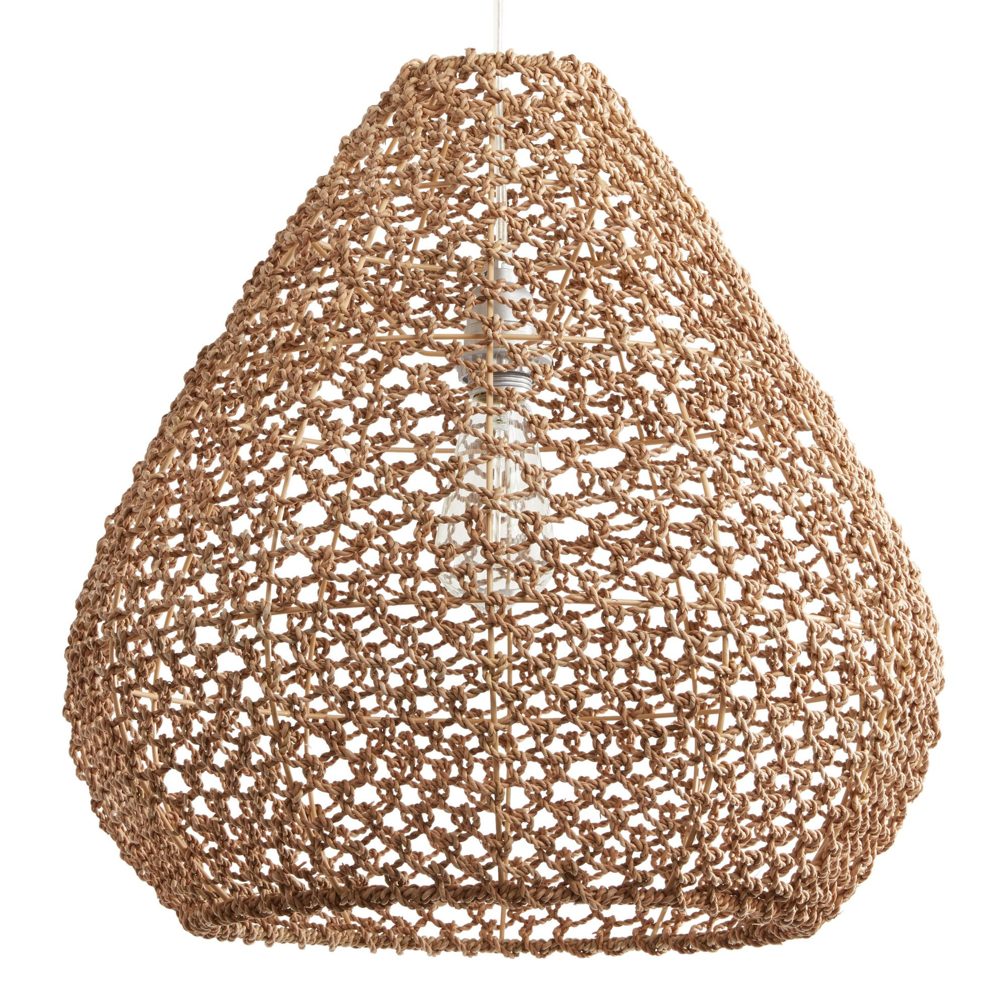 Vicente Natural Seagrass Teardrop Pendant Shade | World Market