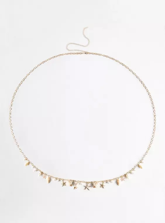 Shell & Pearl Chain Belt in Gold | Torrid (US & Canada)