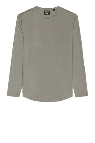 Cuts Long Sleeve Crew Curve-Hem T-Shirt in Mountain Mist from Revolve.com | Revolve Clothing (Global)