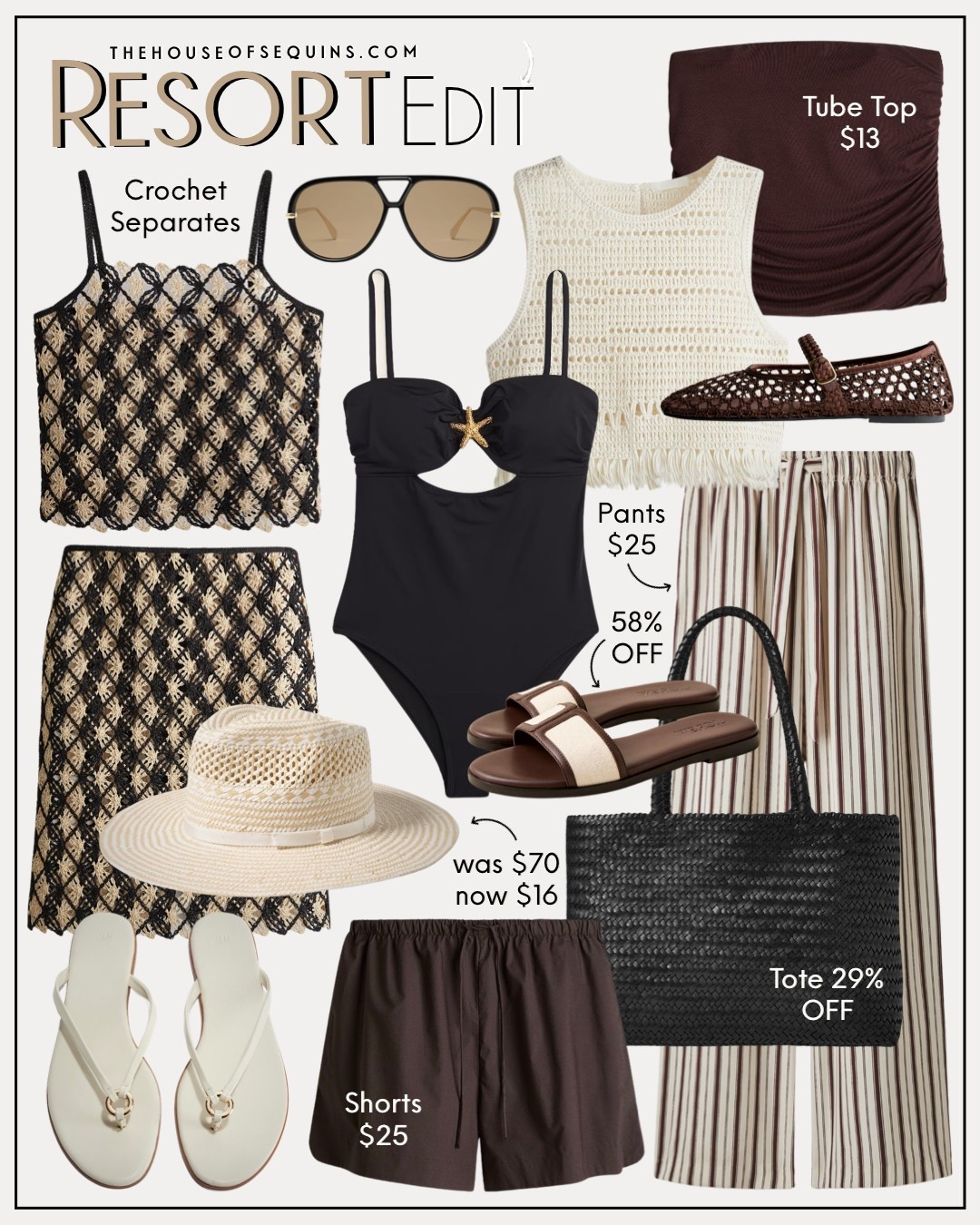 Shop resortwear bed vacation outfit finds! Summer outfit resort style, swimsuit, crochet matching set, Madewell woven tote, mesh flats, tube top, sun hat, straw hat and more! 

#LTKTravel #LTKSwim #LTKFindsUnder100