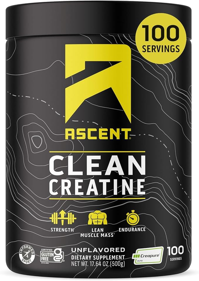 Ascent Clean Creatine Monohydrate Powder - 5G Per Serving, Creapure Creatine Supplement - Unflavo... | Amazon (US)