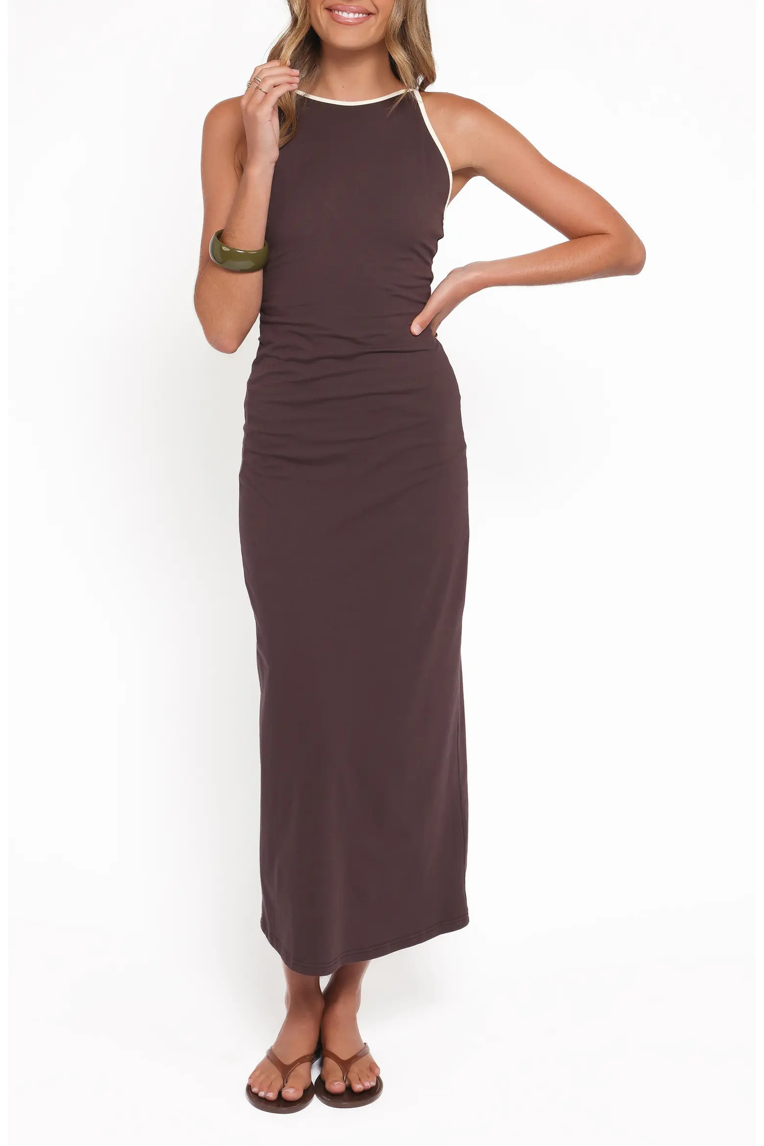 Fiona Contrast Trim Stretch Cotton Maxi Dress (Women) | Nordstrom | Nordstrom