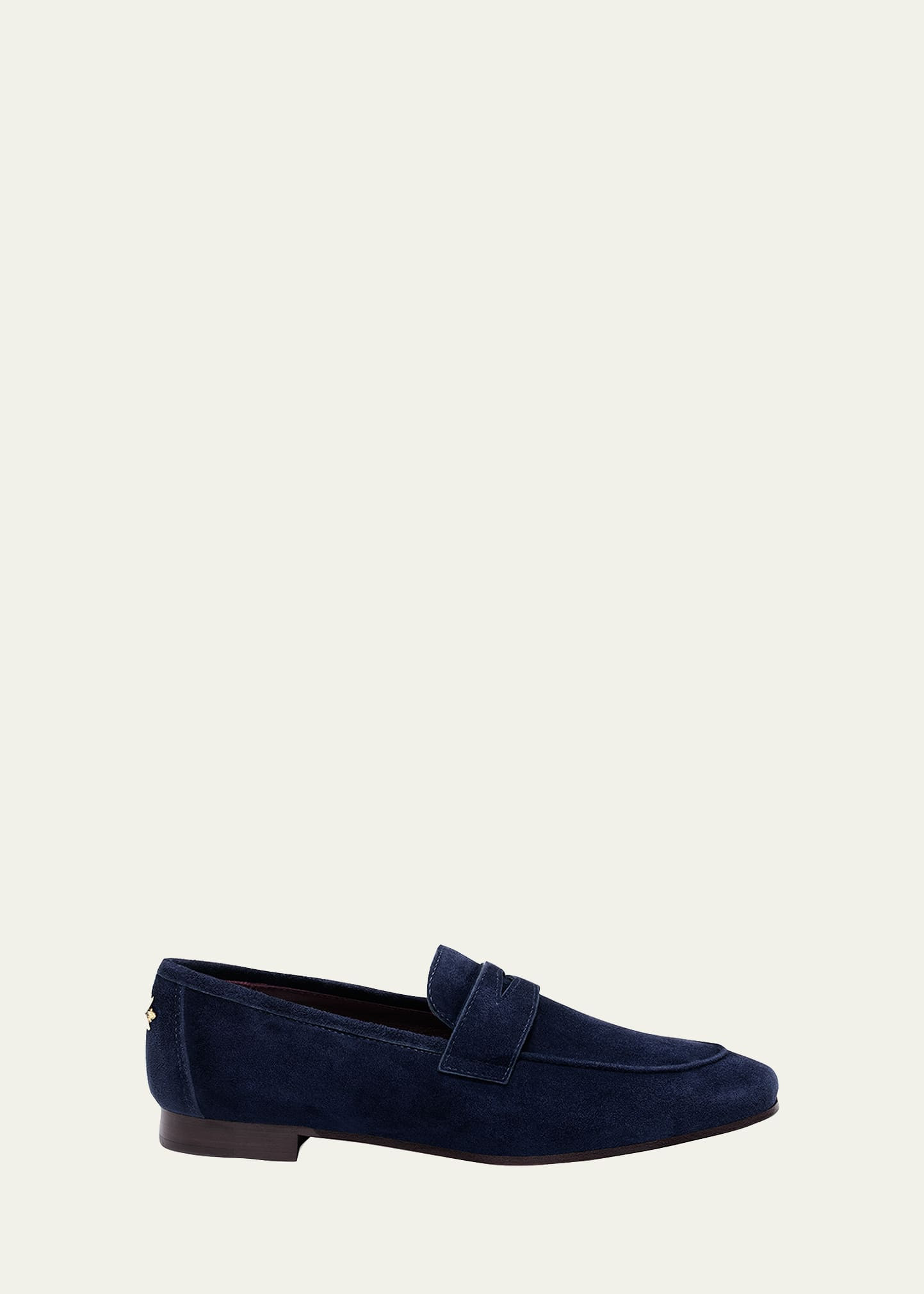 Bougeotte Suede Slip-On Penny Loafer, Navy | Bergdorf Goodman