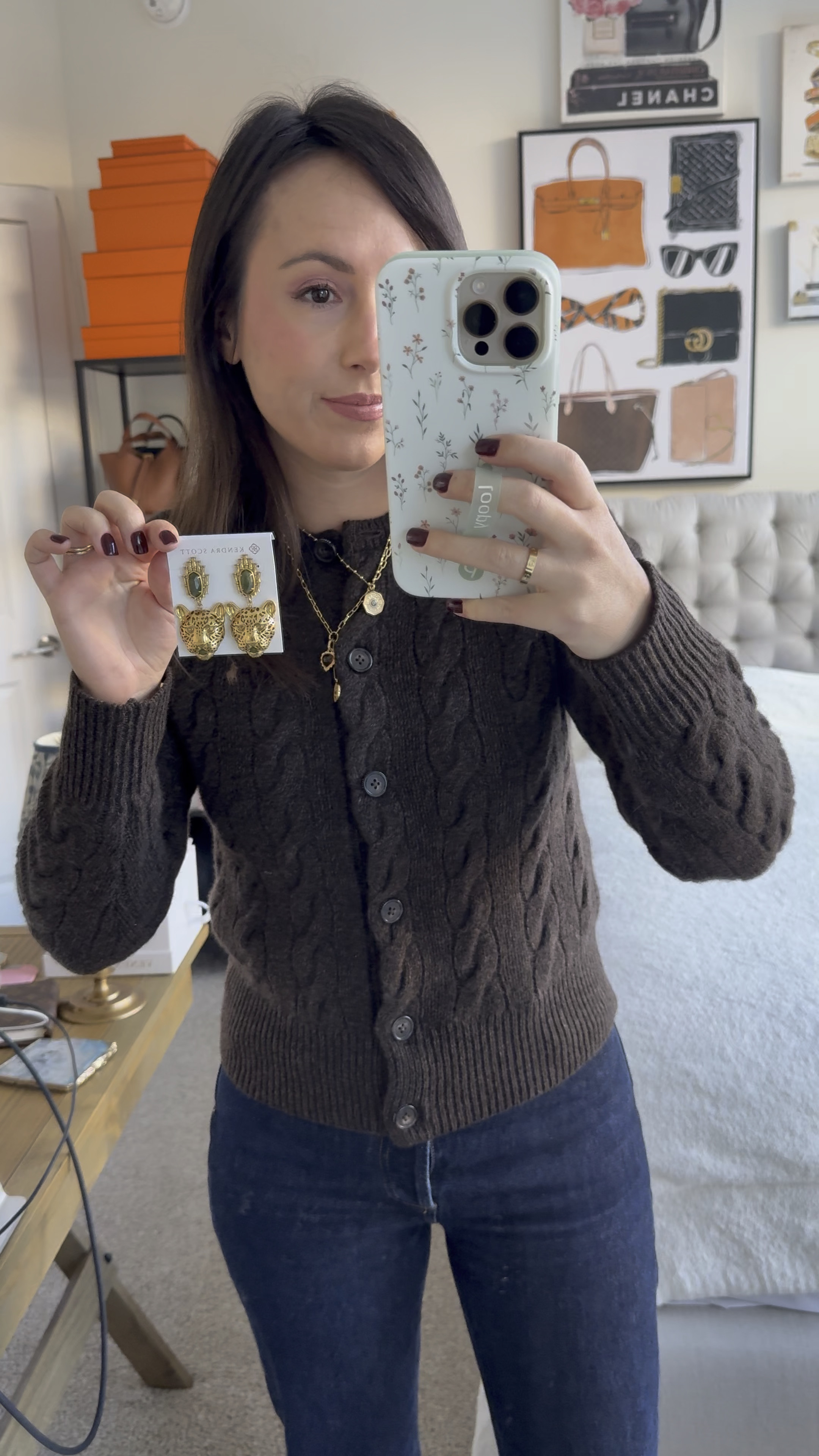 Ralph Lauren cable knit cardigan (size small), agolde jeans (tts 25), Marc fisher boots, Kendra Scott earrings

#LTKSeasonal #LTKHoliday #LTKFindsUnder100