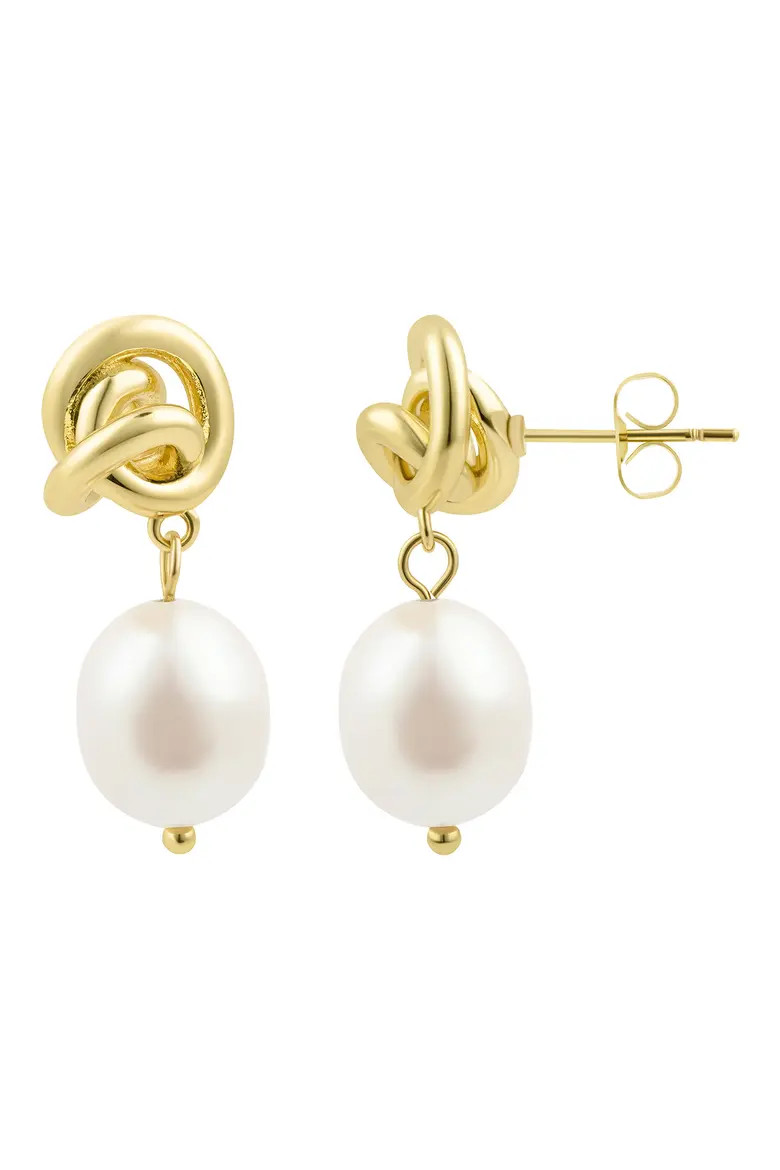 Adornia Knot & Freshwater Pearl Drop Earrings (Women) | Nordstromrack | Nordstrom Rack