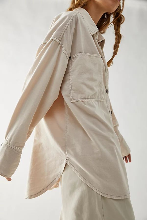 Baby Cord Buttondown by We The Free at Free People, Champagne Dream, M | Free People (Global - UK&FR Excluded)