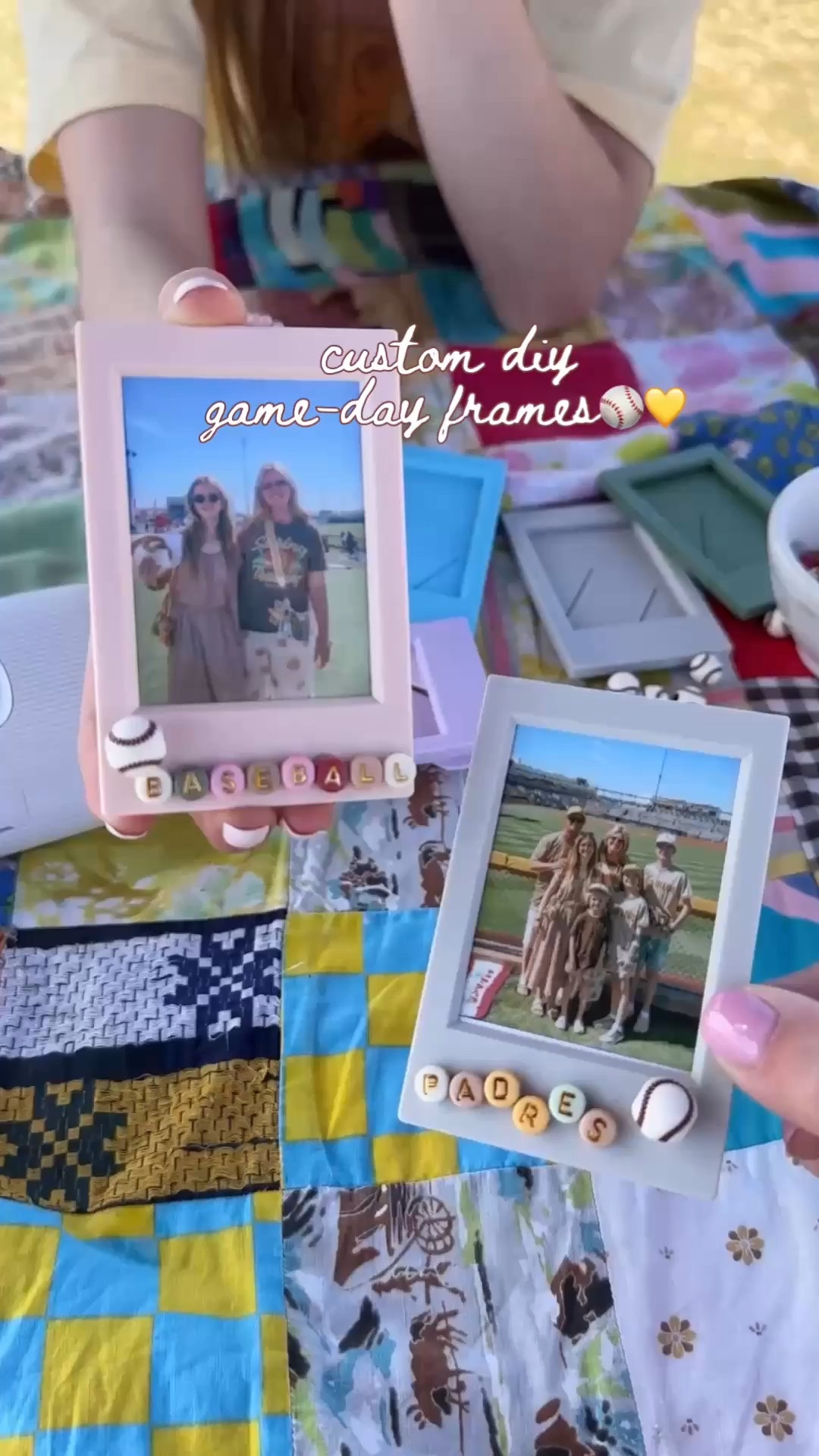 Custom diy game-day frames! 🫶🏻✨⚾️
Use e6000 glue to adhere beads. 💖

#LTKdayinmylife #LTKgrwm #LTKootd