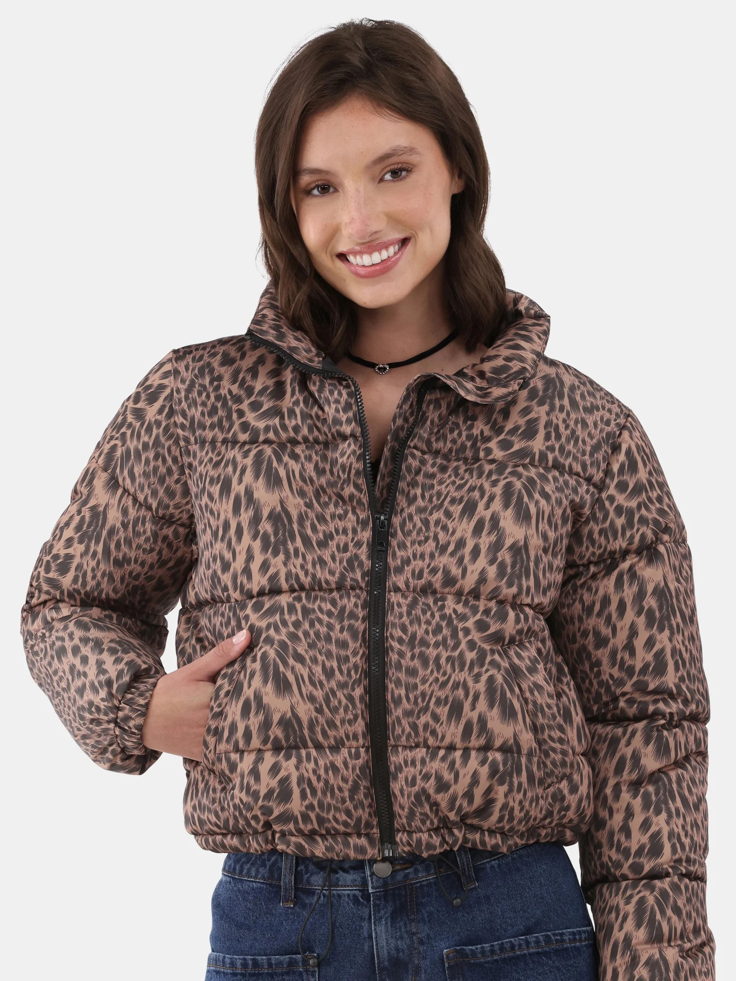 No Boundaries Puffer Jacket, Women's and Women's Plus | Walmart (US)