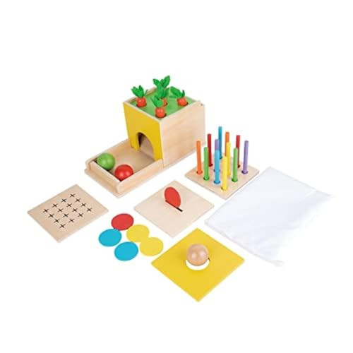 Adena Montessori 5 in 1 Object Permanence Box Toddler Play Kit Toys for 1 Year Old Babies 6-12 Months 2 Year Old | Amazon (US)