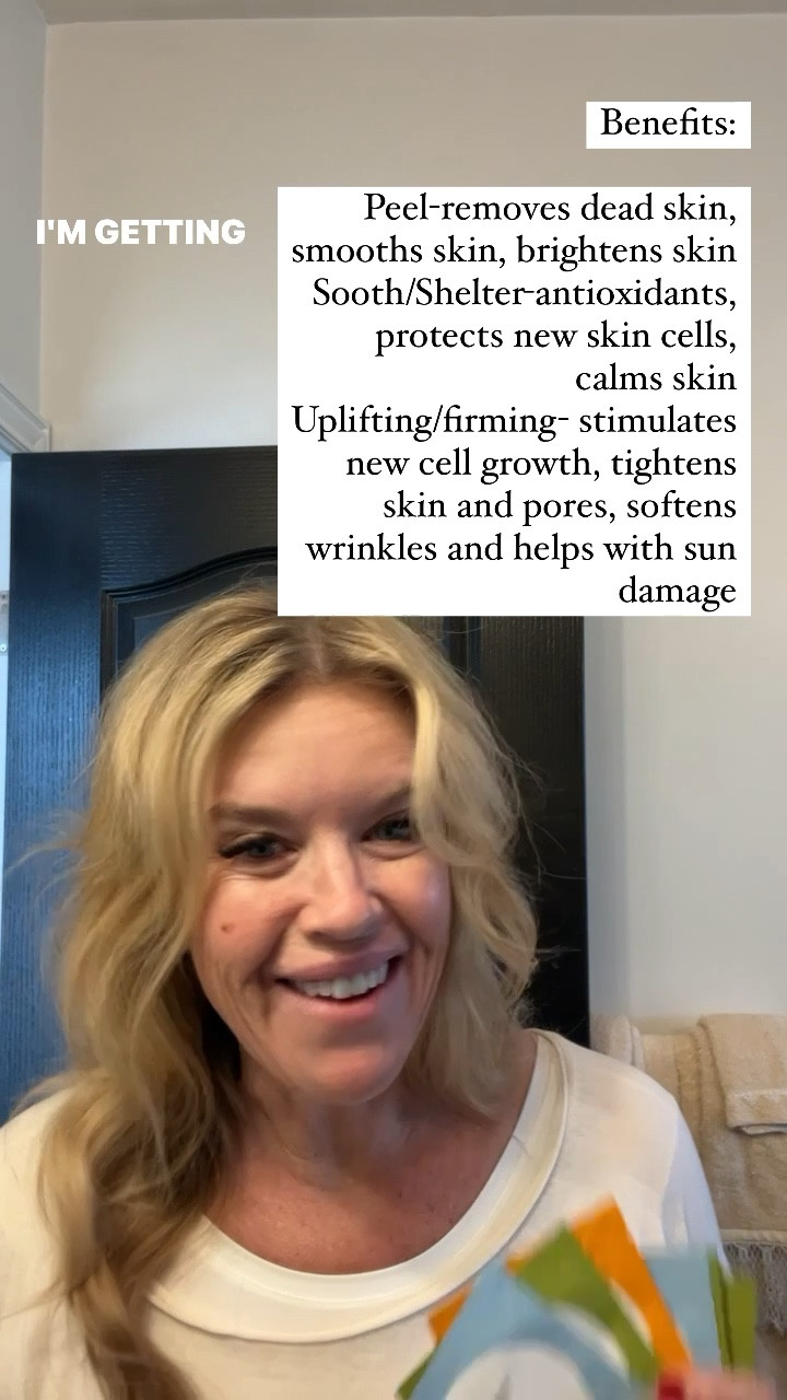 Impress skin care
Toning pads!

Benefits:
Peel-removes dead skin, smooths skin, brightens skin
Sooth/Shelter-antioxidants, protects new skin cells, calms skin
Uplifting/firming- stimulates new cell growth, tightens skin and pores, softens wrinkles and helps with sun damage  

#LTKVideo #LTKGiftGuide #LTKbeauty