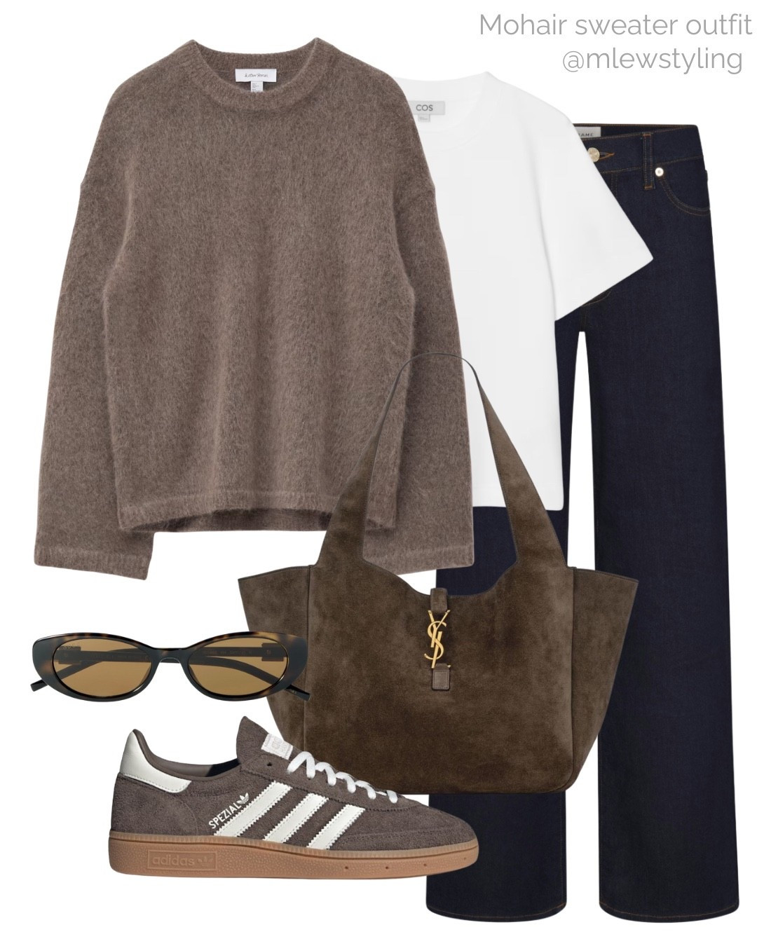 & Other Stories sweater outfit 🤎🐻

Tags: mohair knit, white tee, frame denim, straight leg jeans, ysl suede tote bag, brown adidas Spezial sneakers, Gucci sunglasses, fall fashion, autumn outfit, back to school 

#LTKStyleTip #LTKShoeCrush #LTKItBag