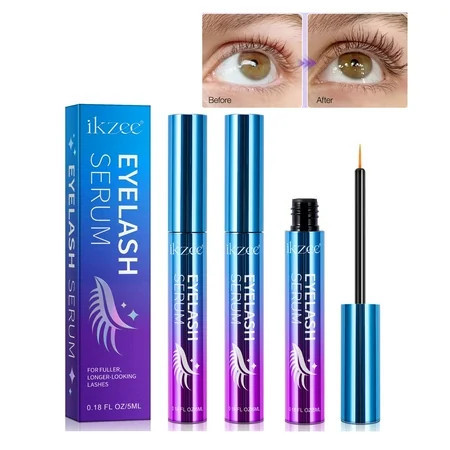 Ikzee Eyelash Serum-5ml Lash Serum for Fuller Longer Thicker-Use for Eyebrows Brows Eyelash & Hairline-Gentle and Non-irritating 3 Pack | Walmart (US)