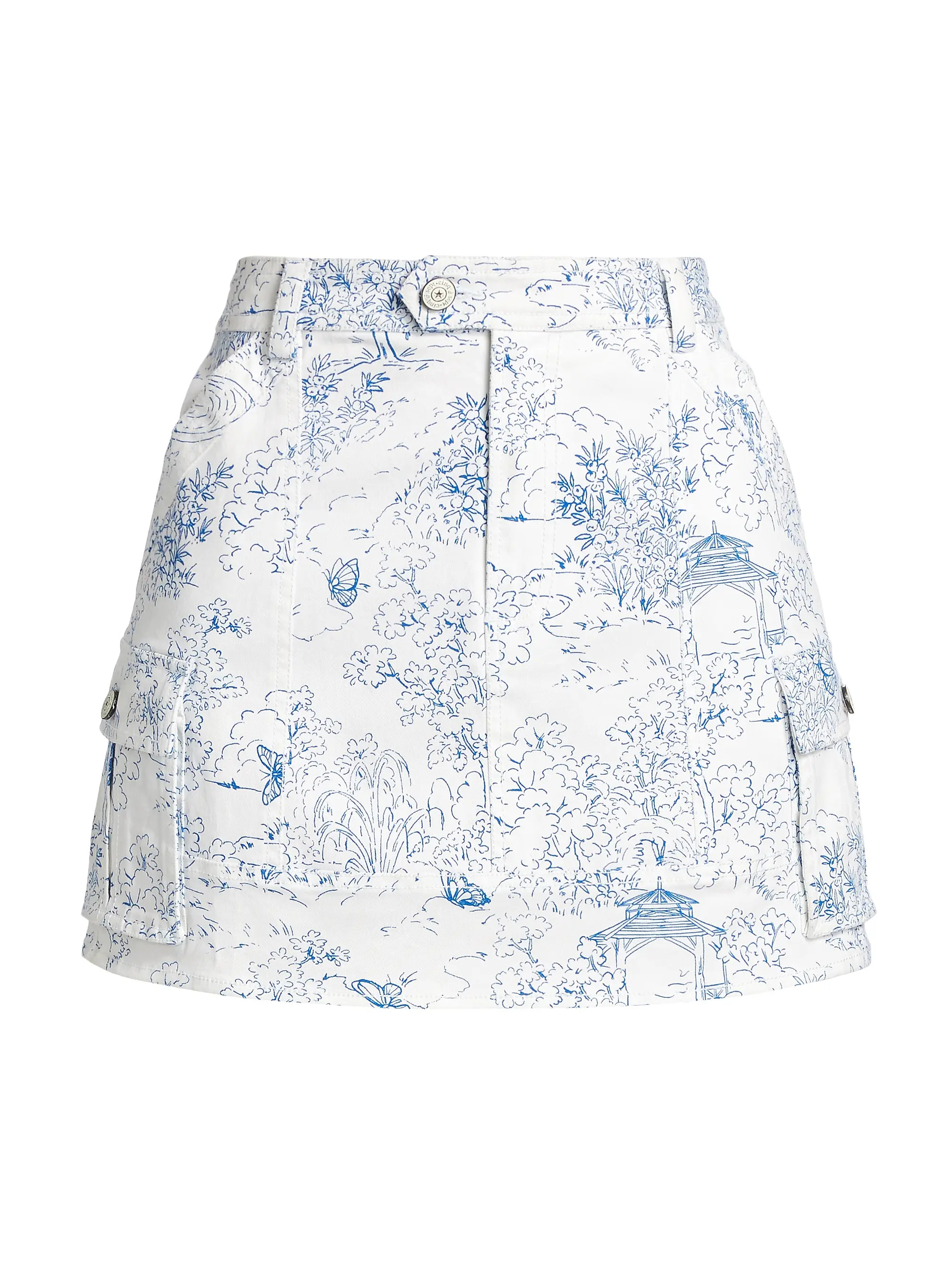 Garden Toile Stretch Cotton Cargo Skirt | Saks Fifth Avenue