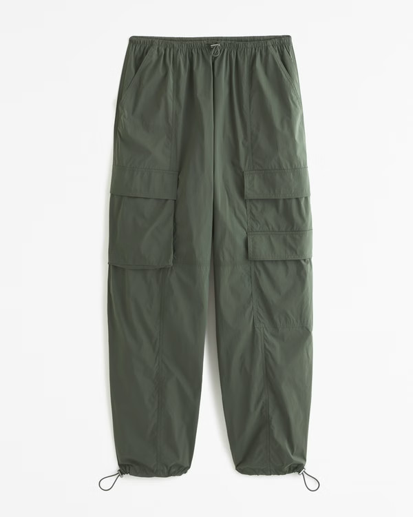 Women's YPB Crinkle Nylon Cinched Hem Parachute Pant | Women's Clearance | Abercrombie.com | Abercrombie & Fitch (US)
