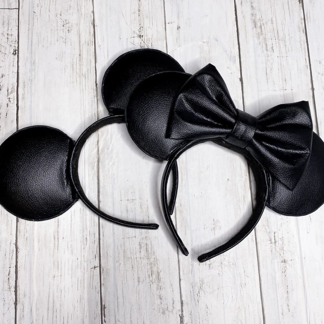 Classic Black Mickey Mouse Ears Black Minnie Ears Black - Etsy | Etsy (US)