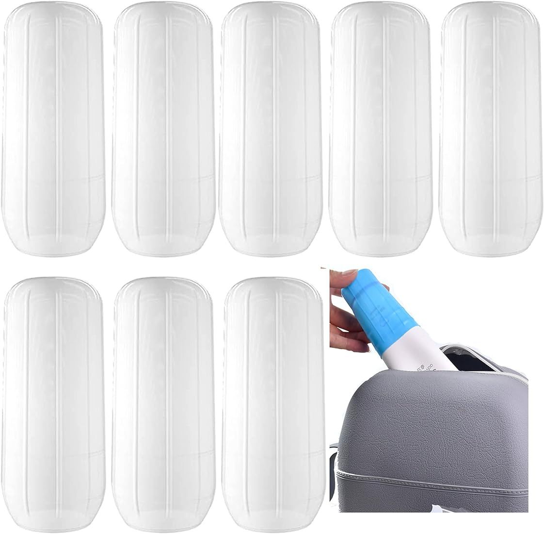 PUTOTE 8 PCS White Leak Proofing Toiletry Skins for Travel, Reusable Silione Accessory Elastic Sl... | Amazon (US)