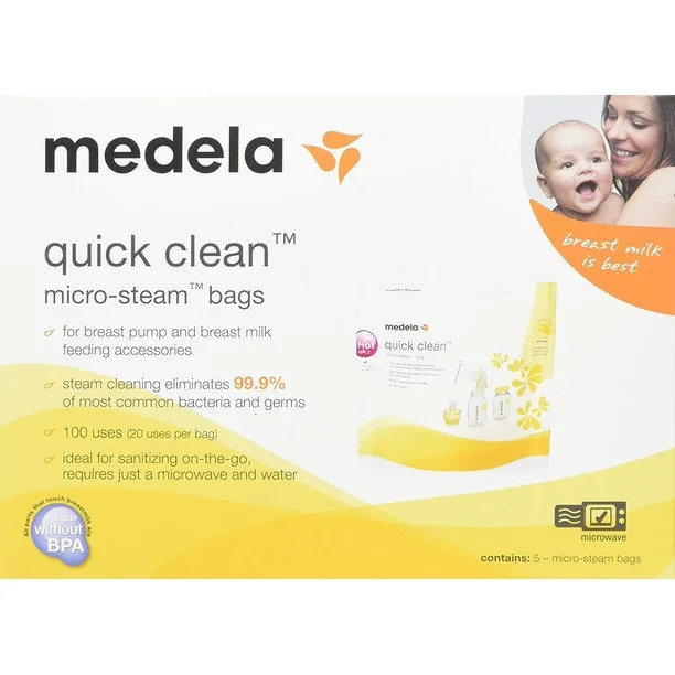 Medela Quick Clean Micro-Steam Bags Economy Pack of 4 retail boxes (20 Bags Total) - Walmart.com | Walmart (US)