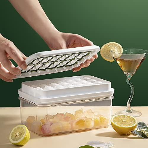 ZZWILLB Silicone Ice Cube Tray for Freezer with Lid and Bin, Press Type One-sec Release, 56 Cubes... | Amazon (US)