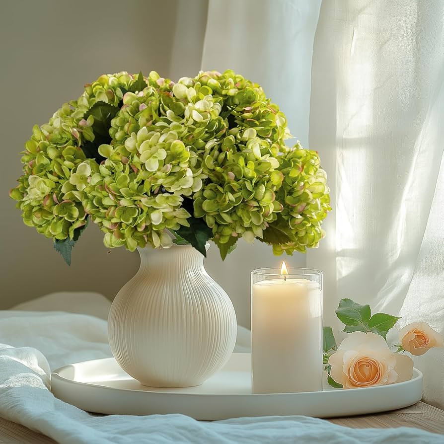 10PCS Faux Hydrangea Flower Hydrangea Artificial Flowers Hydrangea Bouquet Faux Flower Table Cent... | Amazon (US)