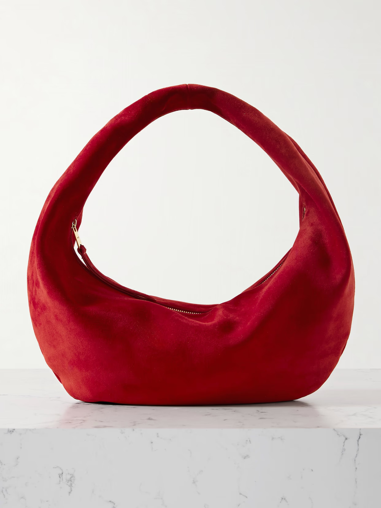 KHAITE - Olivia Medium Suede Tote - Red | NET-A-PORTER (US)