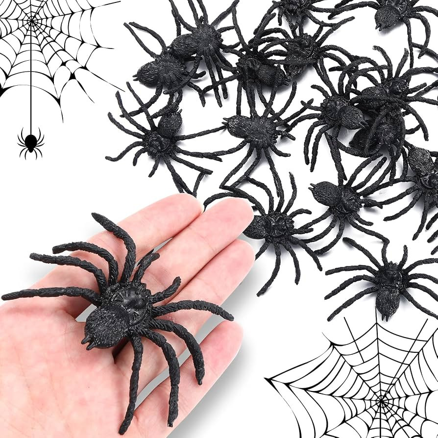 Skylety 30 Pieces Halloween Realistic Plastic Spider Toys Plastic Spider Black Scary Spiders Fake... | Amazon (US)