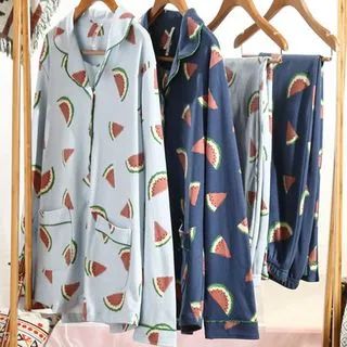 Pajama Set: Watermelon Print Shirt + Pants | YesStyle (US)