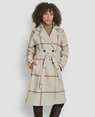 Women's Belted Notch Collar Coat | Macy's