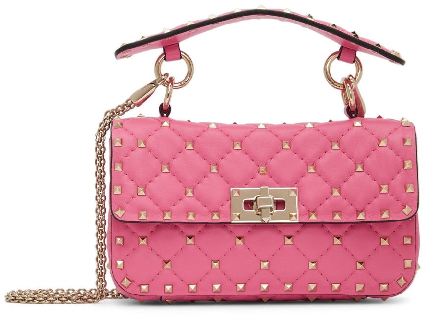 Pink Small Rockstud Spike Bag | SSENSE