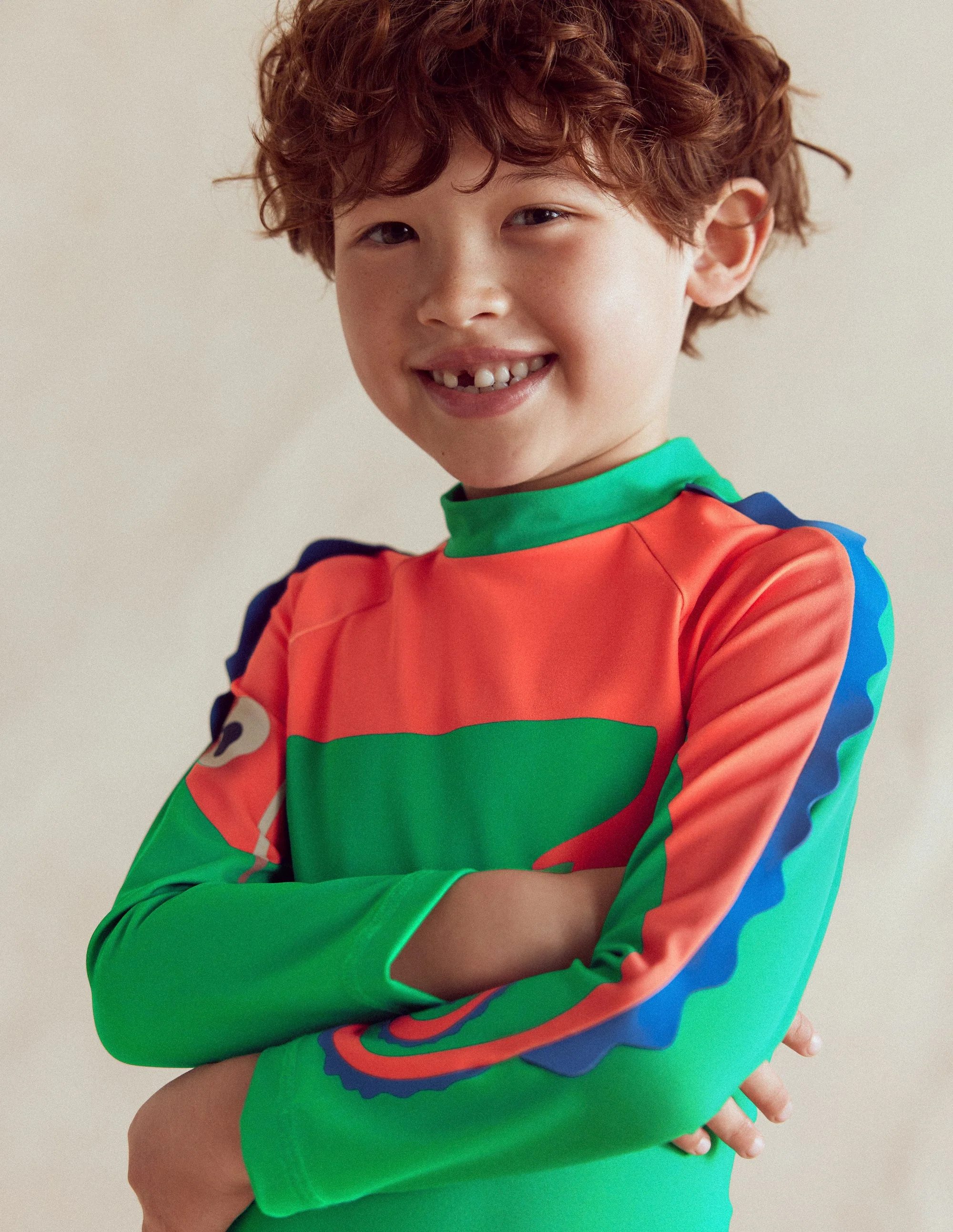 Sun Safe Fun Rash Vest-Shady Green Chameleon | Boden (US)