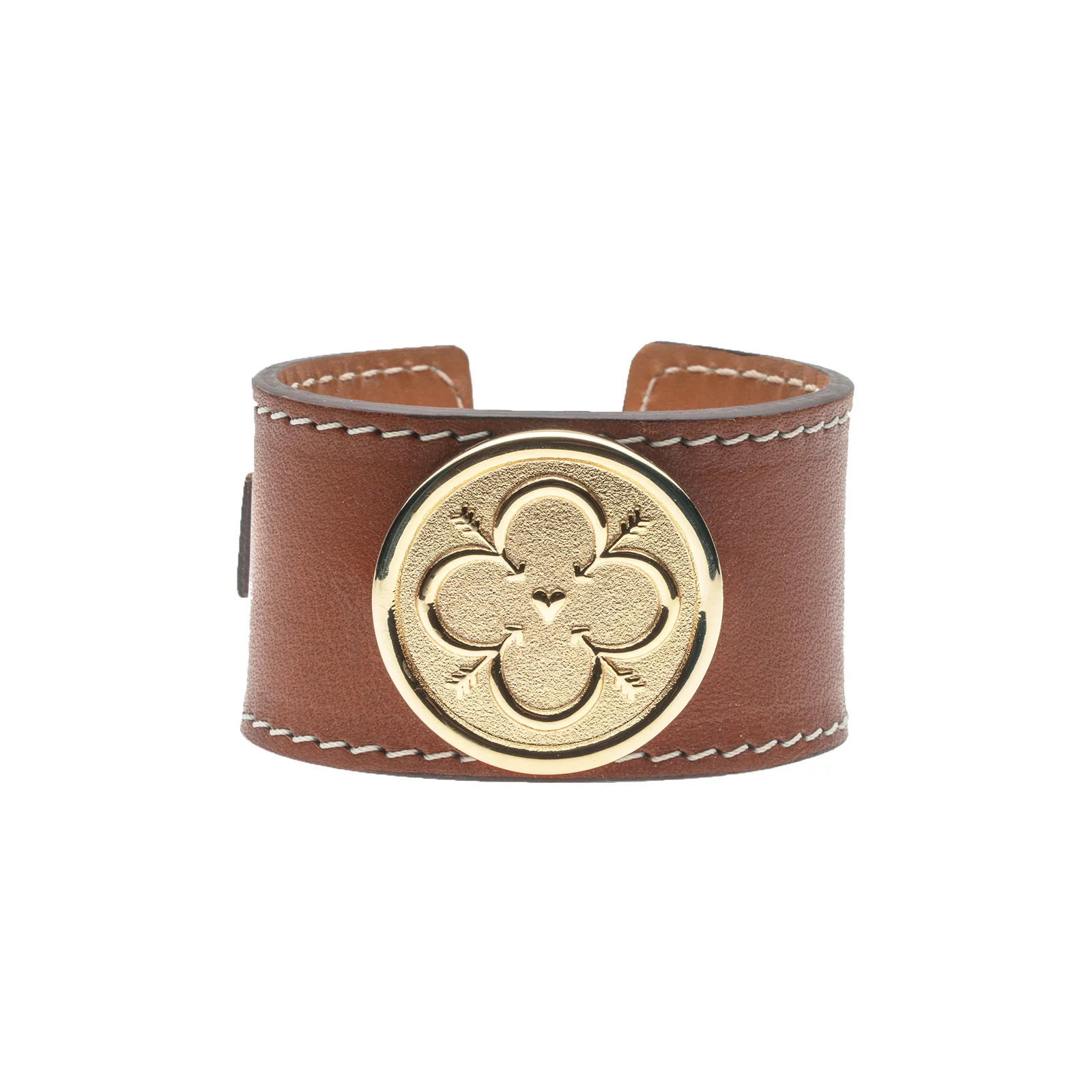 LOVE Leather Cuff in Cognac SALE | Jane Win