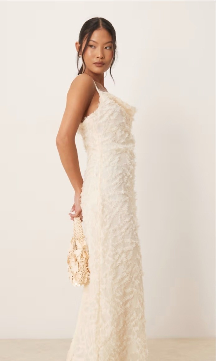 Vila Petite cowl neck wedding dress for Petite brides.

#LTKPetite
