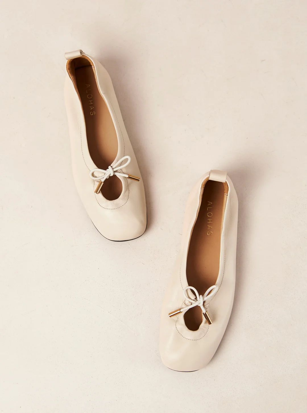 Rosalind Leather Ballet Flats - Cream | For Days