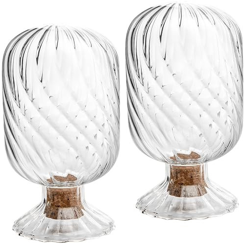 moonoom 2 Set Helix Shaped Match Holder, Glass Matches Cloche for 3.5 Inch, Upside Down Match Holder Jar for Scented Candle on Dining Table Fireplace Bathroom Decoration, Not Include Matches | Amazon (US)