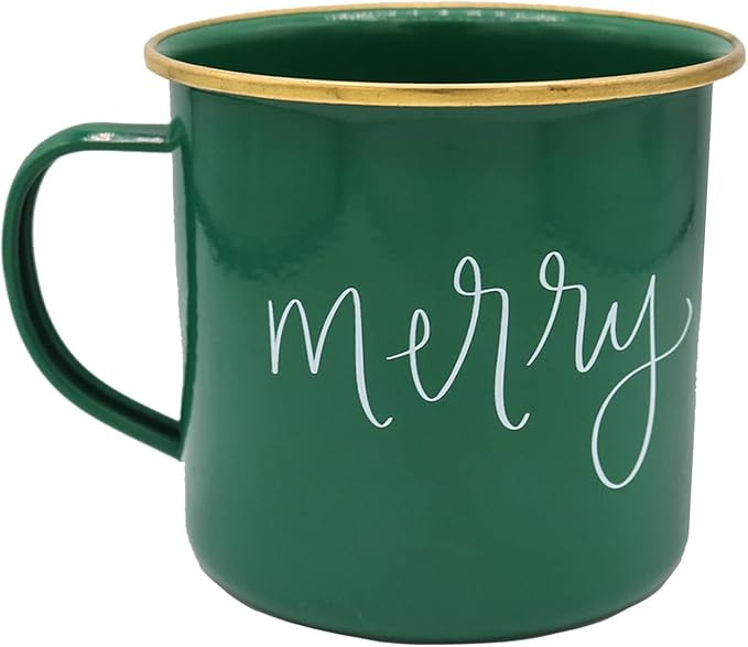 Sweet Water Decor Christmas Merry Campfire Mug | 18oz Galvanized Steel Festive Coffee Cup | Seaso... | Amazon (US)