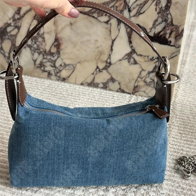 Vintage Hobo Handbag Women Designer Shoulder Bags Denim Hobos Ladies Underarm Bag With Chains Nyl... | DHGate