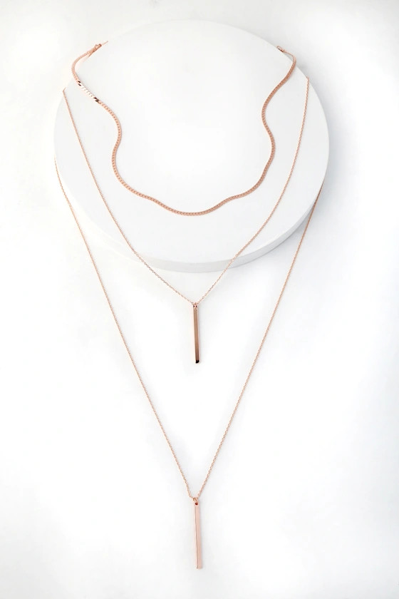 Sleek Peek Rose Gold Layered Choker Necklace | Lulus