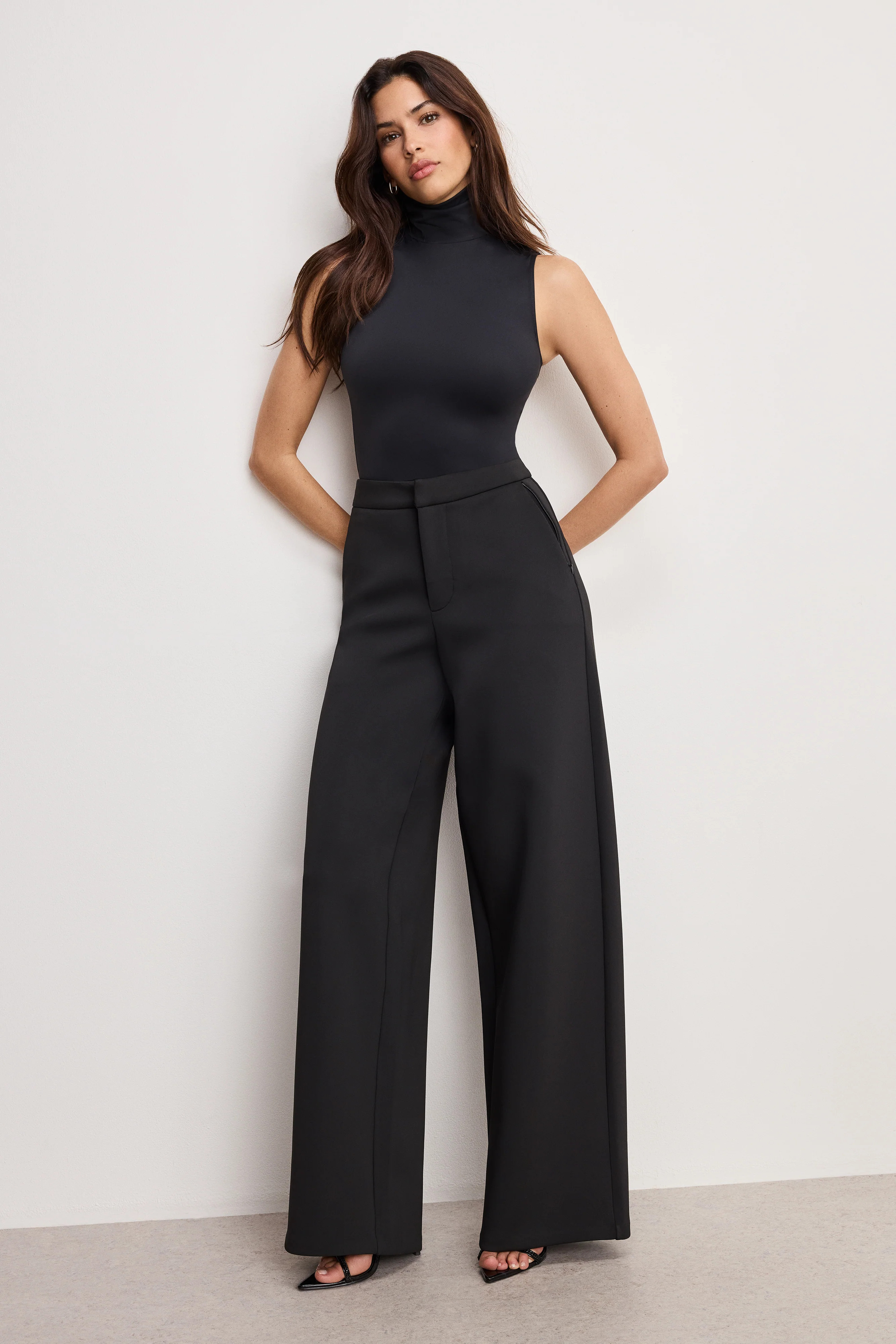 WEIGHTLESS MOCK NECK BODYSUIT | BLACK001 - GOOD AMERICAN | Good American
